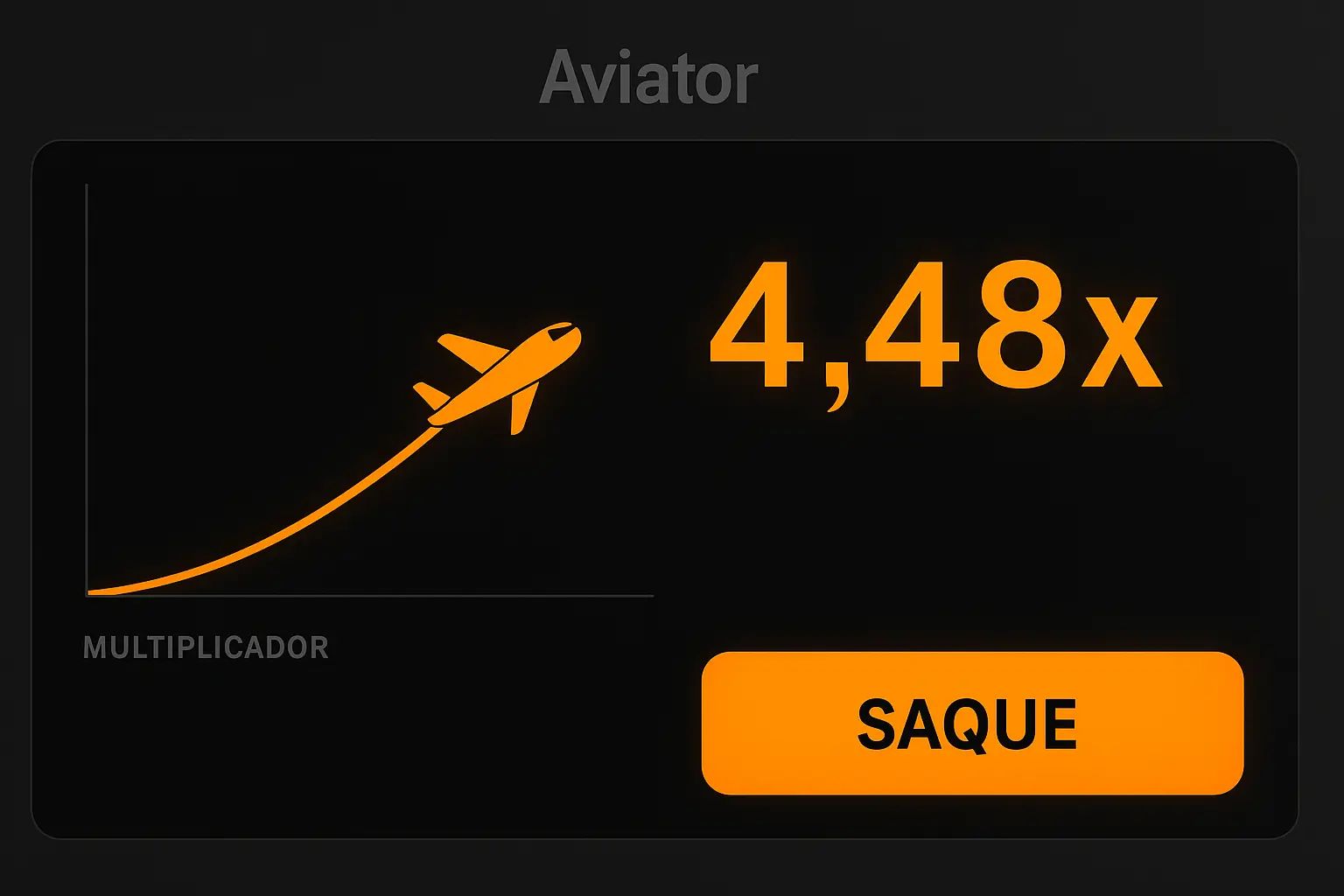 Interface do Aviator com gráfico de voo e indicador de cashout