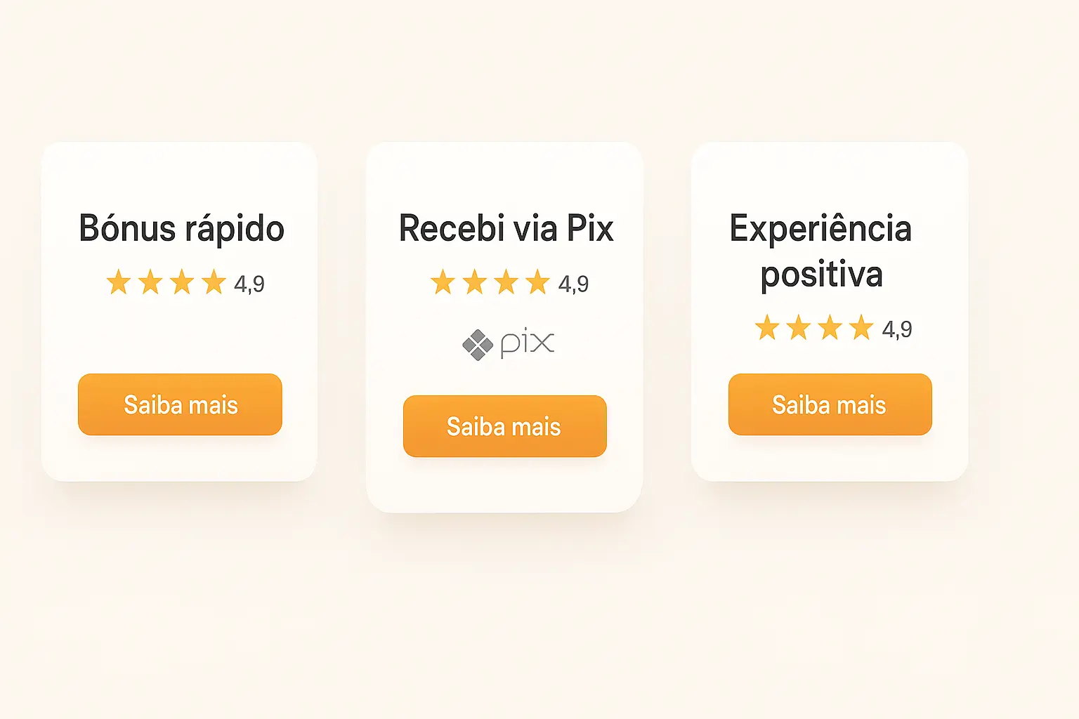 Depoimentos de jogadores brasileiros com classificação por estrelas e destaque para saques via Pix